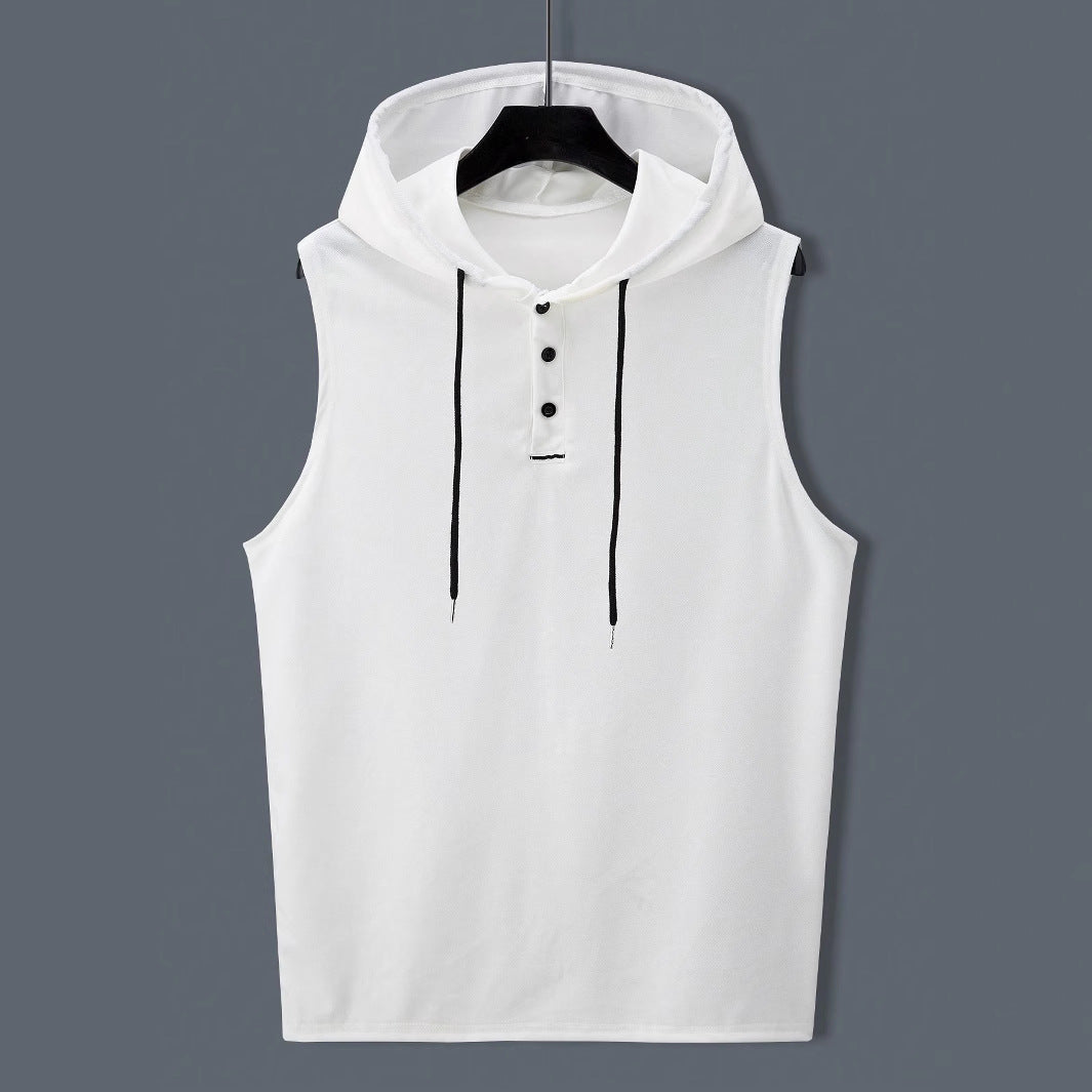 Herren ärmelloses Hoodie-Shirt mit strukturierter Oberfläche