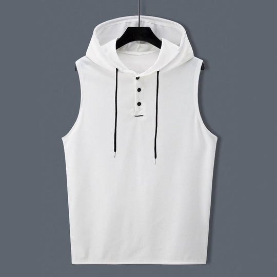 Herren ärmelloses Hoodie-Shirt mit strukturierter Oberfläche