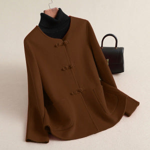 Damen Kaschmir-Mantel mit elegantem Schließe Shop Nory