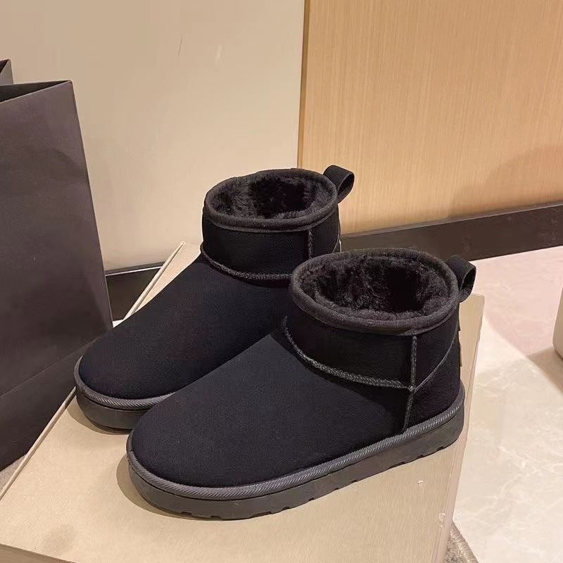 Damen Gefütterte Kurz-AnklShop Noryoots aus Veloursimitat mit Teddyfutter und dämpfender Plateau-Sohle Shop Nory