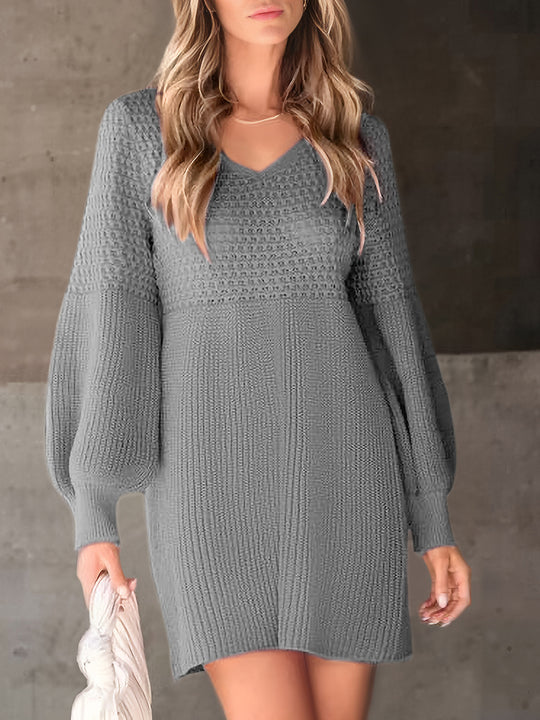 Damen Verspieltes Strickkleid mit Ballonärmeln Shop Nory