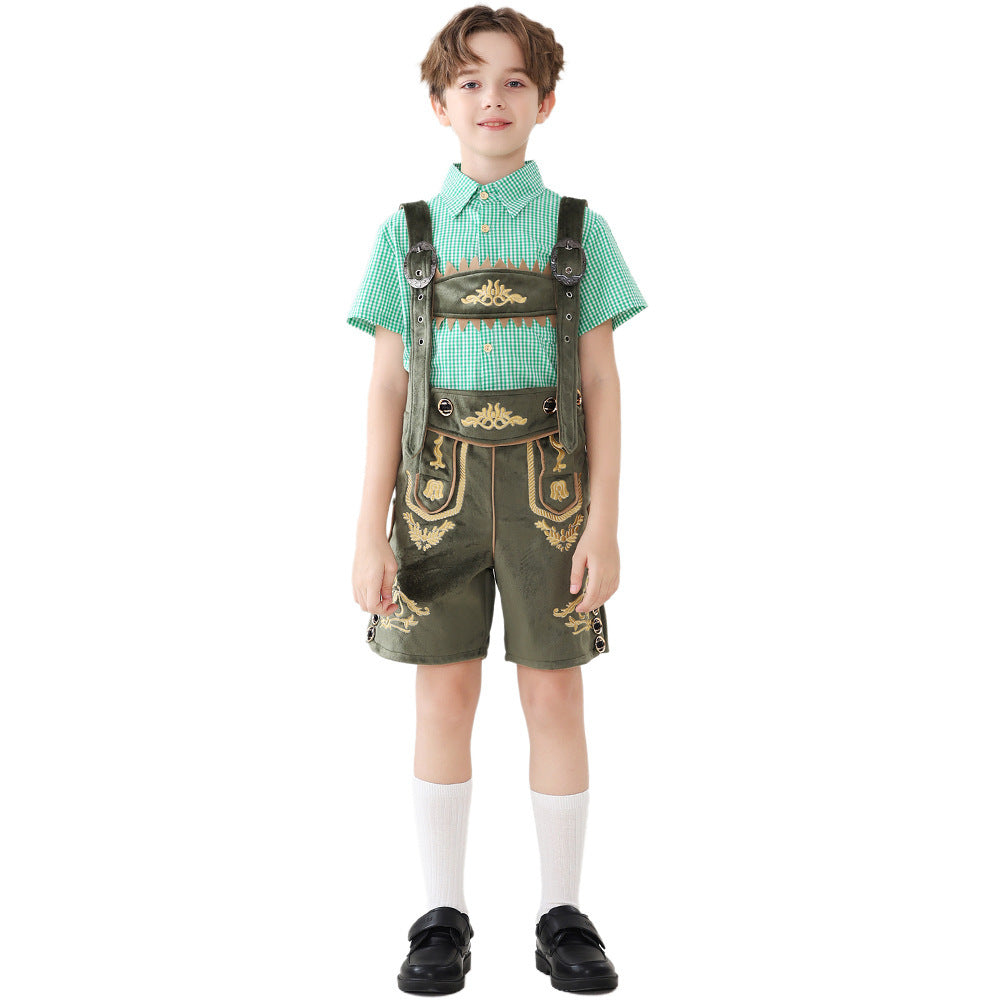 Unisex nan traditionelle Kinderlederhose mit verstellbaren Hosenträgern und aufwendiger Stickerei Shop Nory
