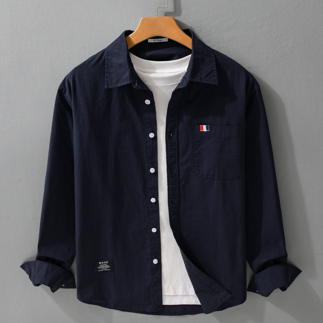 Herren Leichtes Baumwoll-Overshirt im Hemdjackenstil mit Brusttasche und Soft‑Touch Shop Nory
