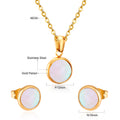 Damen Schmuckset mit goldplattiertem Edelstahl und schimmernden Mother-of-Pearl-Elementen Shop Nory