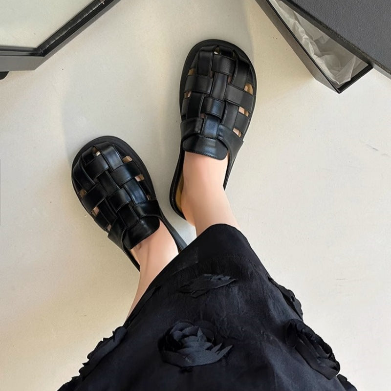 Damen Komfortable geflochtene Sandalen mit bequemer Fußbettgestaltung