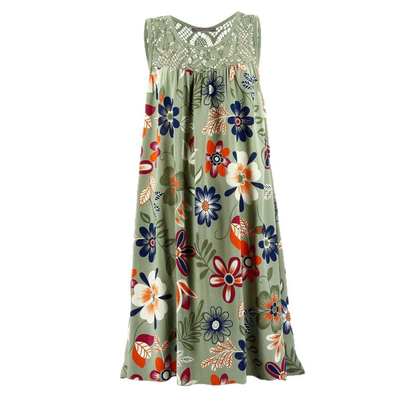 Damen Langkleid mit floraler Spitzenstruktur