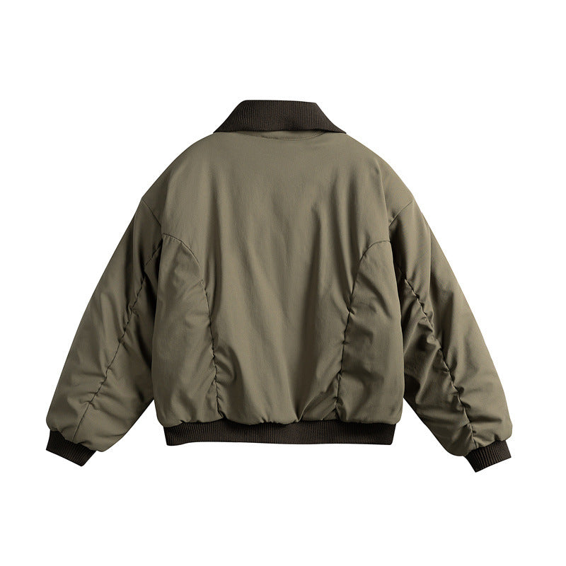 Herren Kurzboxy isolierte Field-Bomberjacke mit kontrastierendem Strickkragen und diagonalen Reißverschlusstaschen Shop Nory
