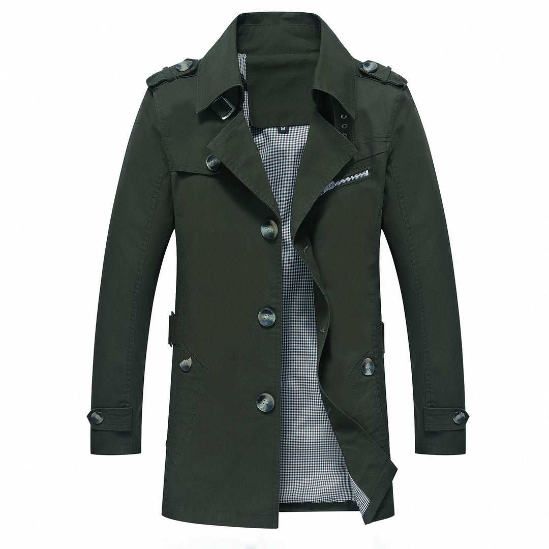 Herren Eleganter Field‑Trench mit tailliertem Schnitt, Schulterklappen und verstellbaren Manschetten Shop Nory