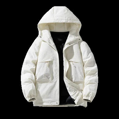 Herren Gepolsterter Ripstop-Parka mit Kapuze Oversize-Schnitt und integrierter Umhängetasche Shop Nory
