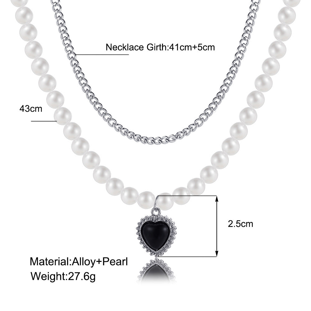 Damen Perlenschmuck mit herzförmigem Anhänger Shop Nory