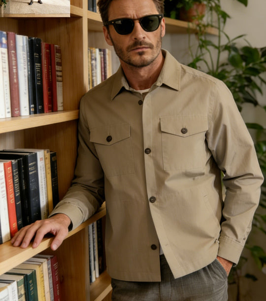 Herren Hemdjacke mit Pattentaschen und leichter Baumwollmischung Shop Nory
