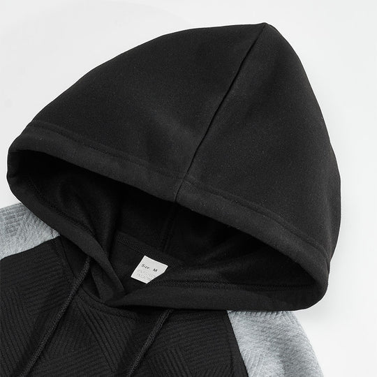 Herren nan sportiver Kapuzenpullover mit strukturierten Kontrast-Einsätzen und Kängurutasche Shop Nory