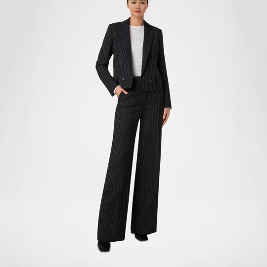 Damen Nadelstreifen Tailoring-Anzug mit Wide‑Leg Hose Shop Nory