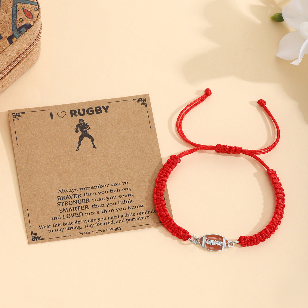 Damenarmband mit Rugby-Motiv und inspirierendem Spruch Shop Nory