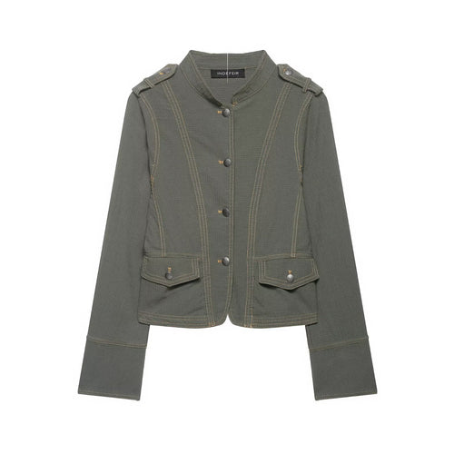 Damen Kurzjacke im Military-Stil mit Stehkragen und Schulterklappen Shop Nory
