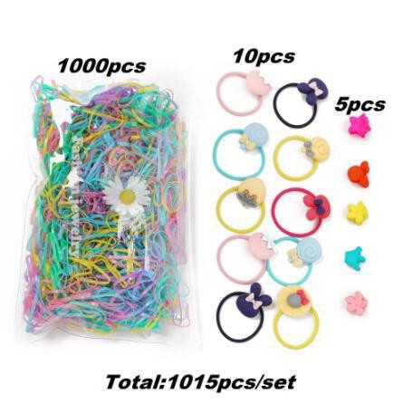Damen Haaraccessoire-Set mit bunten Haargummis und verschiedenen Haarclips Shop Nory