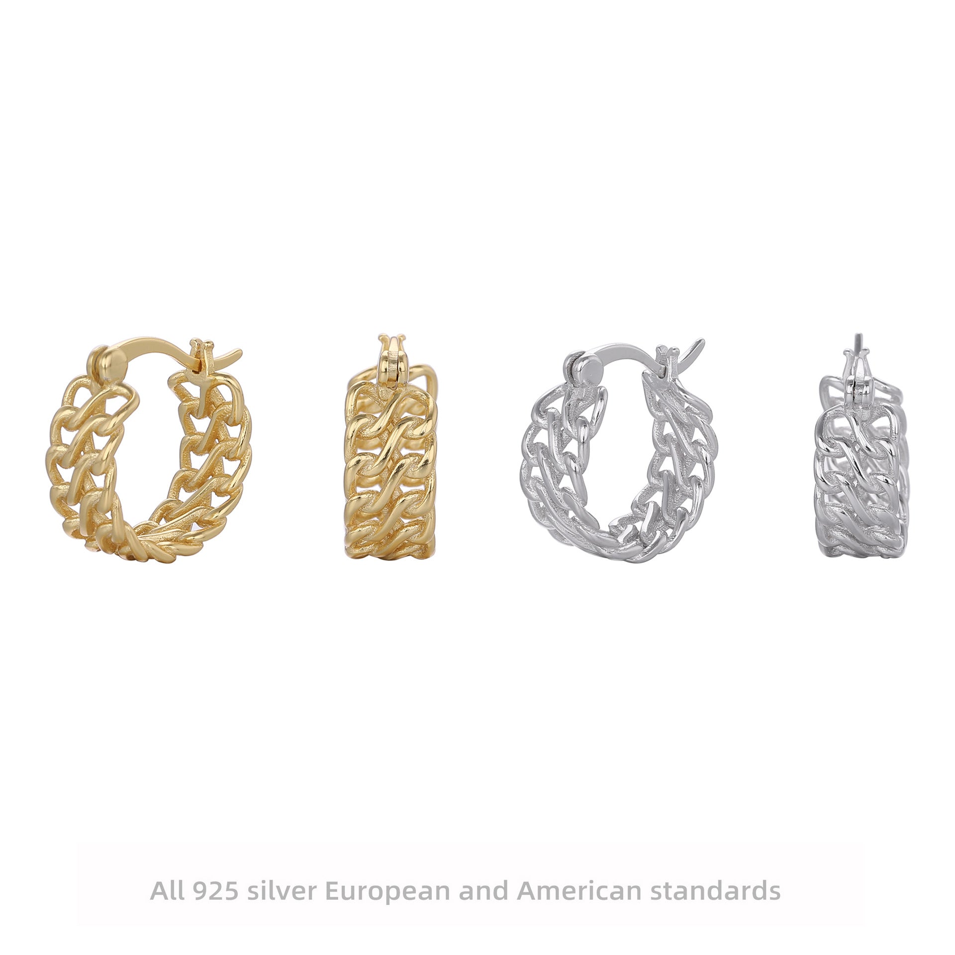 Damen Creolen mit kunstvollem, verwobenem Design aus 925 Sterling Silber Shop Nory