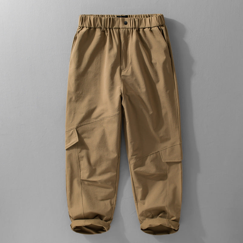 Herren Utility-Cargo-Hose mit elastischem Bund, Knieabnähern und Klappentaschen Shop Nory