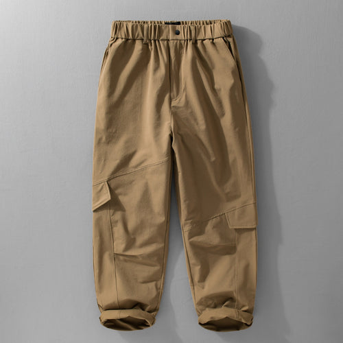 Herren Utility-Cargo-Hose mit elastischem Bund, Knieabnähern und Klappentaschen Shop Nory