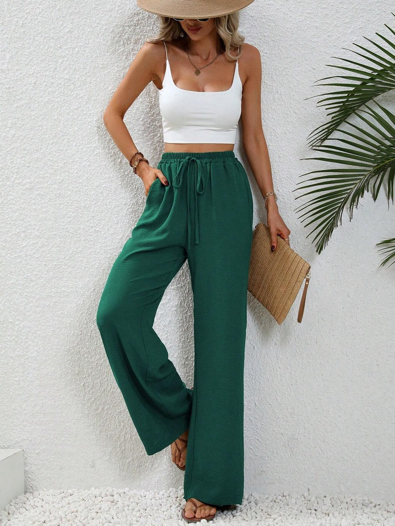 Damen weite Sommerhose mit elastischem Bund und lässigem Schnitt