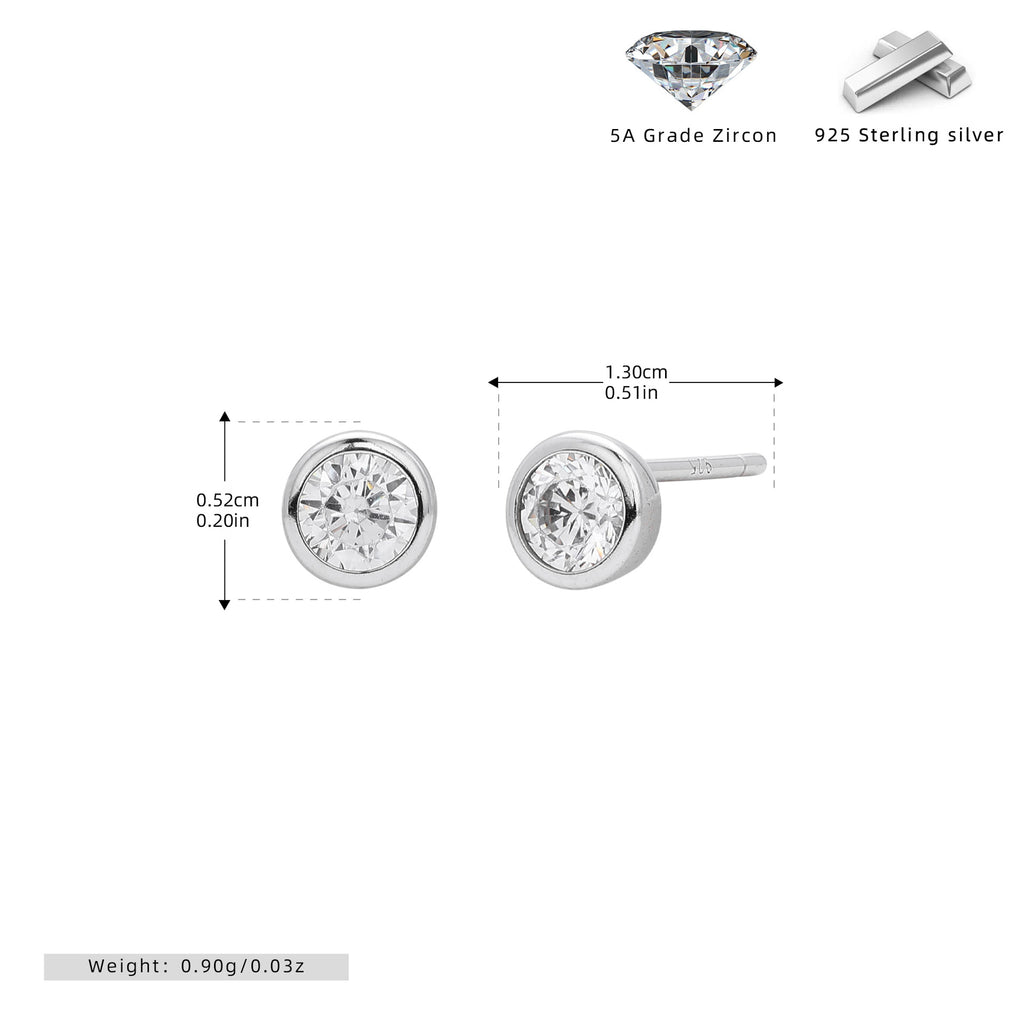 Damen Ohrstecker aus 925 Sterling Silber mit funkelnden 5A Zirkonsteinen Shop Nory