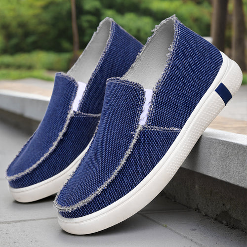 Herren nan lässiger Canvas-Slip-On mit ausgefranster Kante, elastischem Einsatz und griffiger Gummilaufsohle Shop Nory