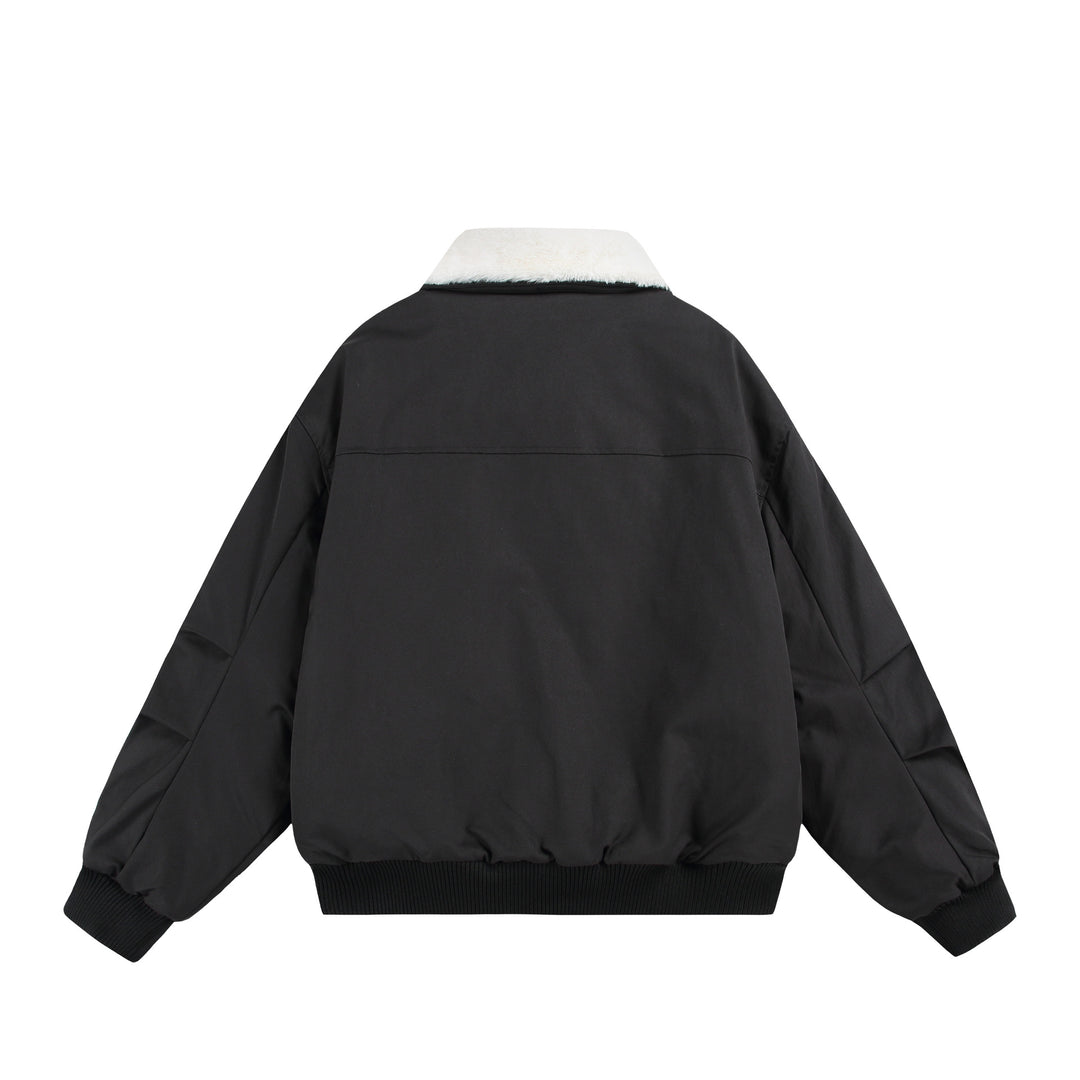 Herren Boxy Bomberjacke mit Teddykragen und geripptem Saum Shop Nory