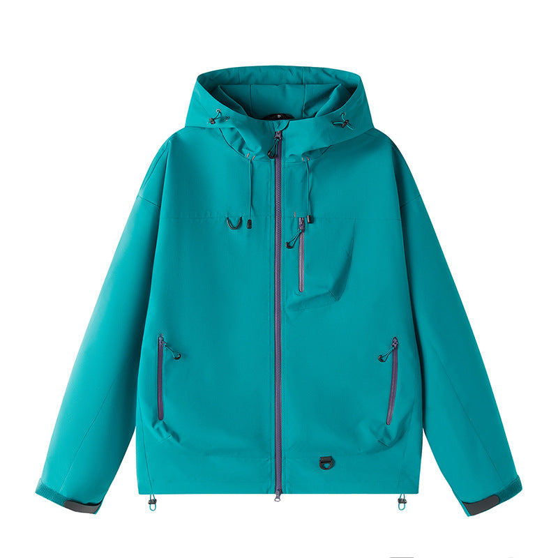 Herren Leichte Tech-Softshelljacke mit Kapuze, verstellbarem Saum und Kontrast-Reißverschlüssen Shop Nory