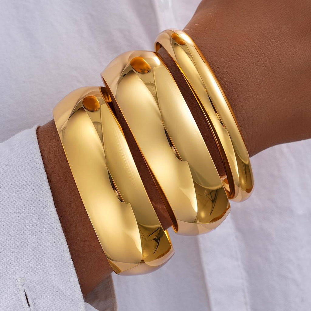 Damen Armreif-Set aus hochglänzendem Edelstahl Shop Nory