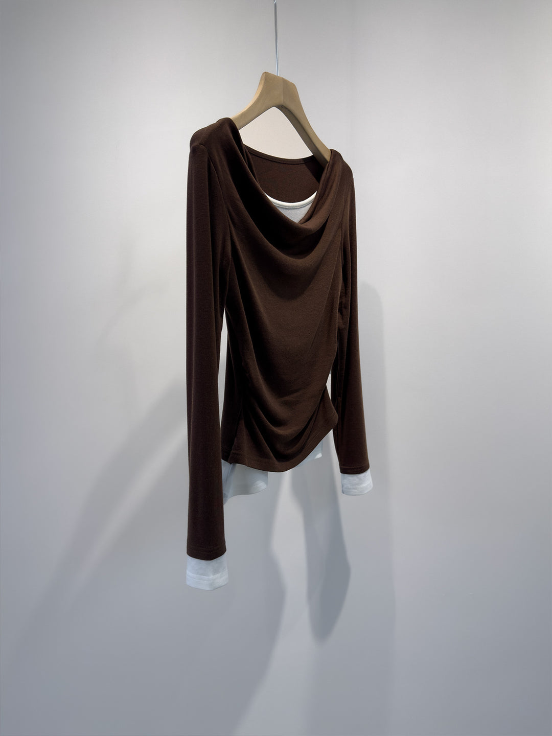 Damen Drapierter Vordere Langarmtop Shop Nory
