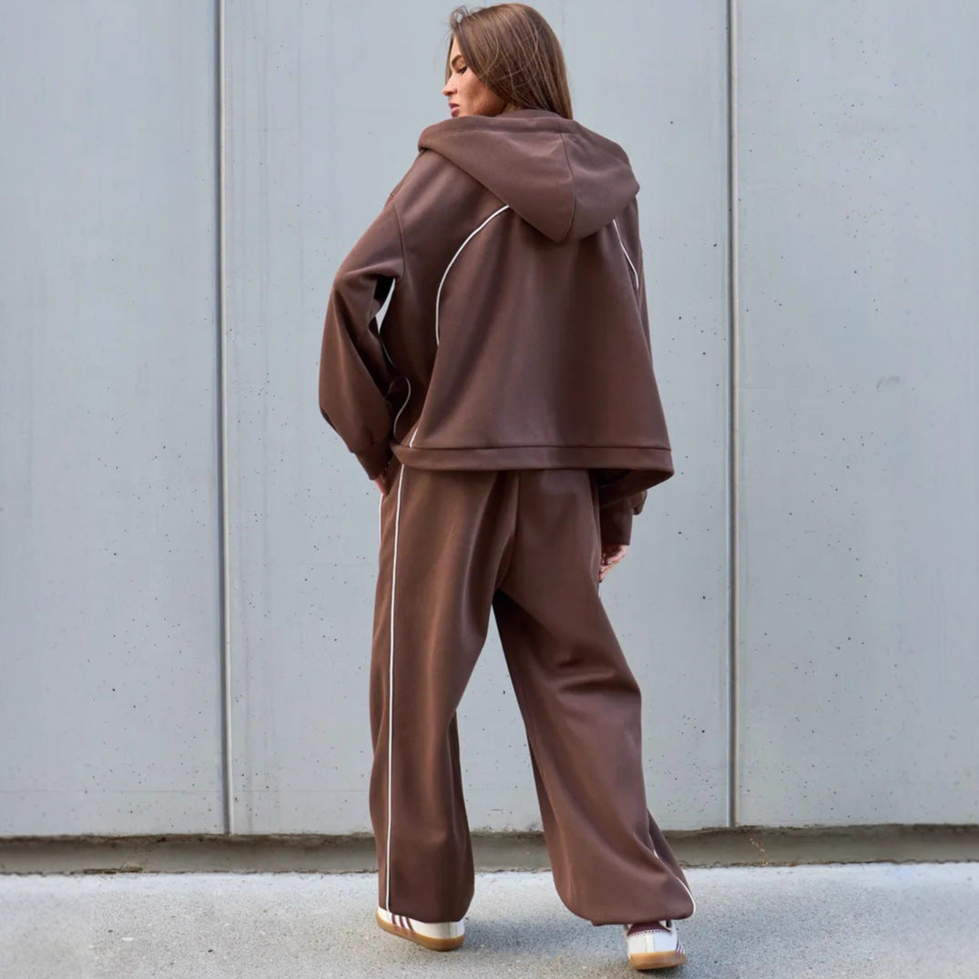 Damen Sportliches Oversized Kapuzenjacken-Set Shop Nory