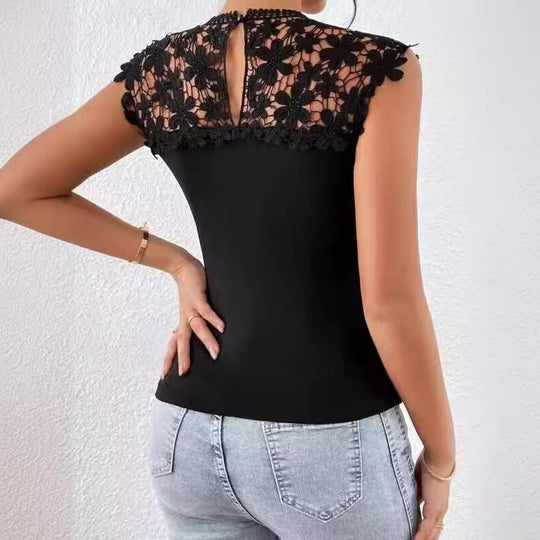 Elegantes Damen-Spitzenhemd mit -Applikation