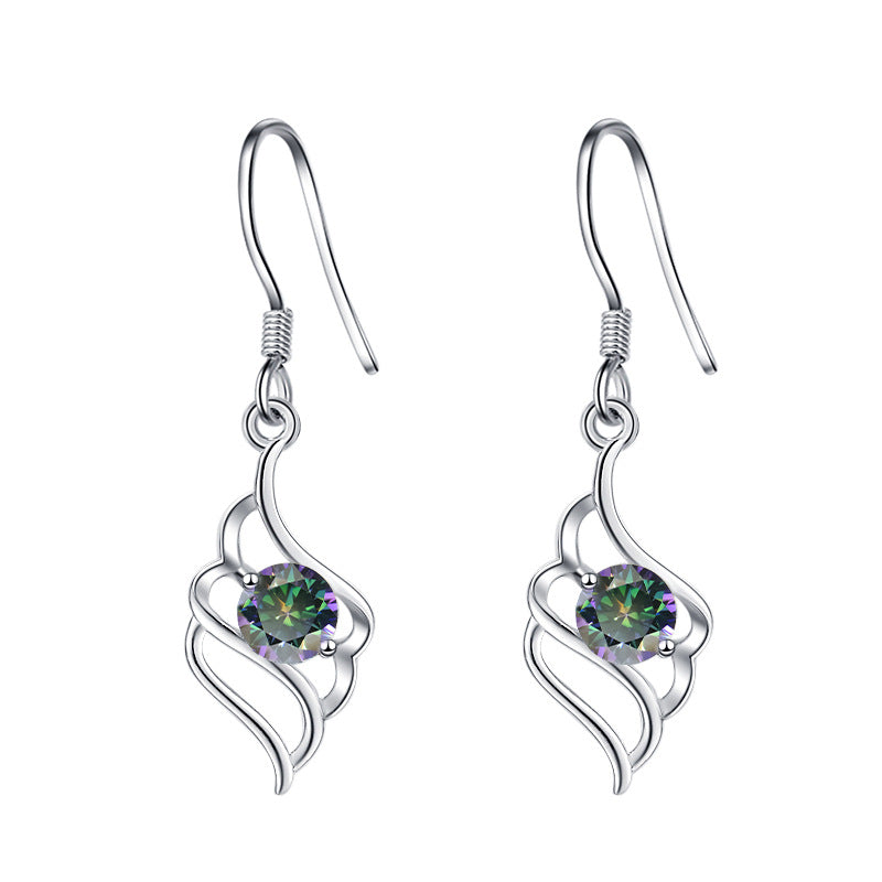 Damenohrringe mit elegantem Wellenmuster und funkelndem Kristall Shop Nory
