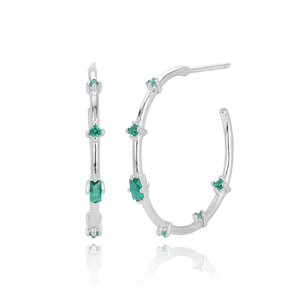 Damen Creolen mit funkelnden Zirkon-Akzenten und luxuriösem 925 Sterlingsilber Shop Nory