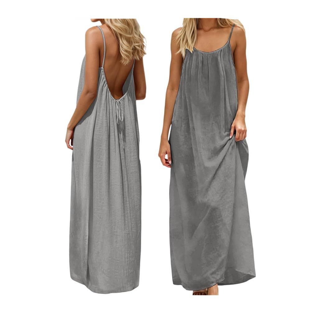 Damen Maxikleid mit tiefem Rücken
