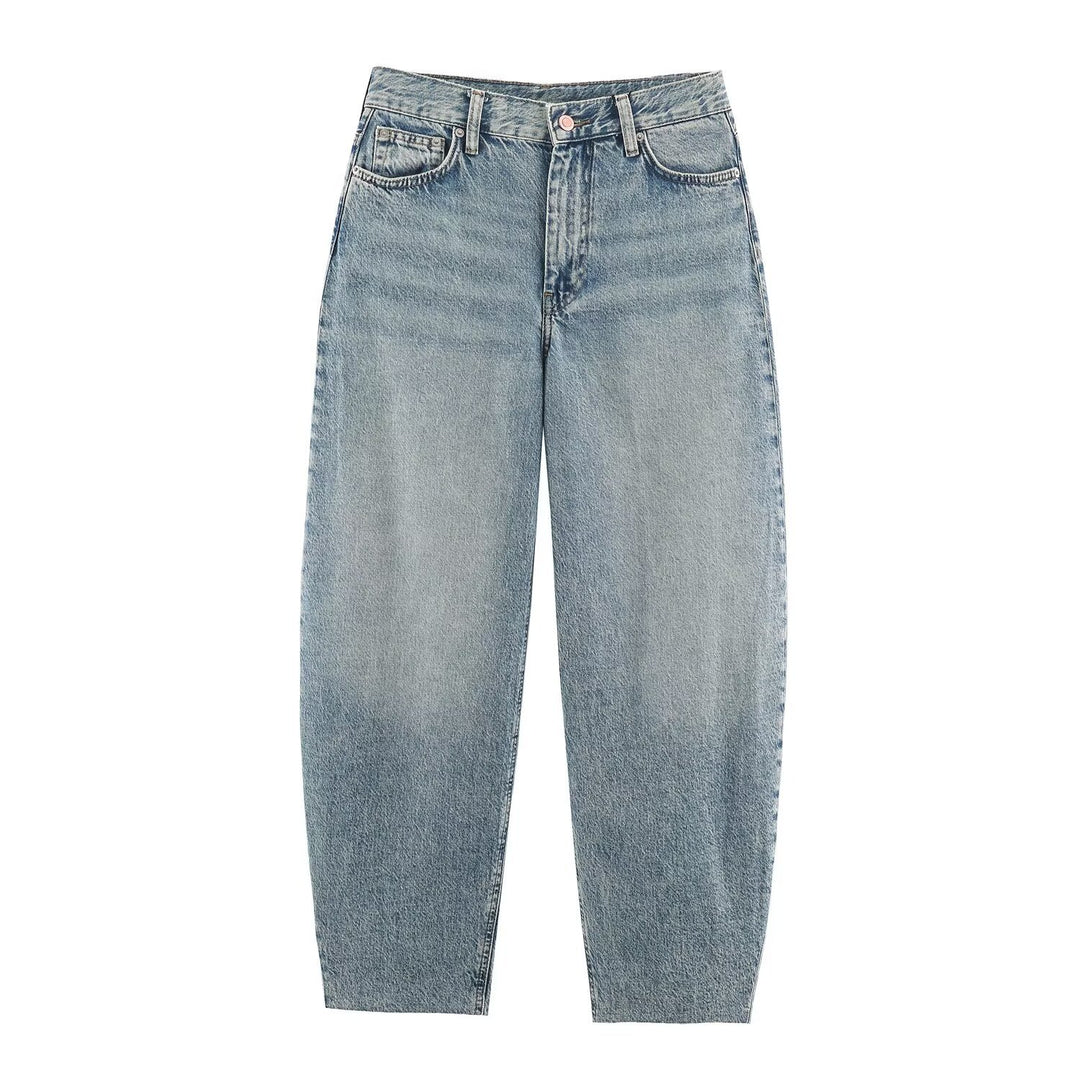 Damen Highwaist Relaxed Tapered Jeans mit konischem Bein Shop Nory