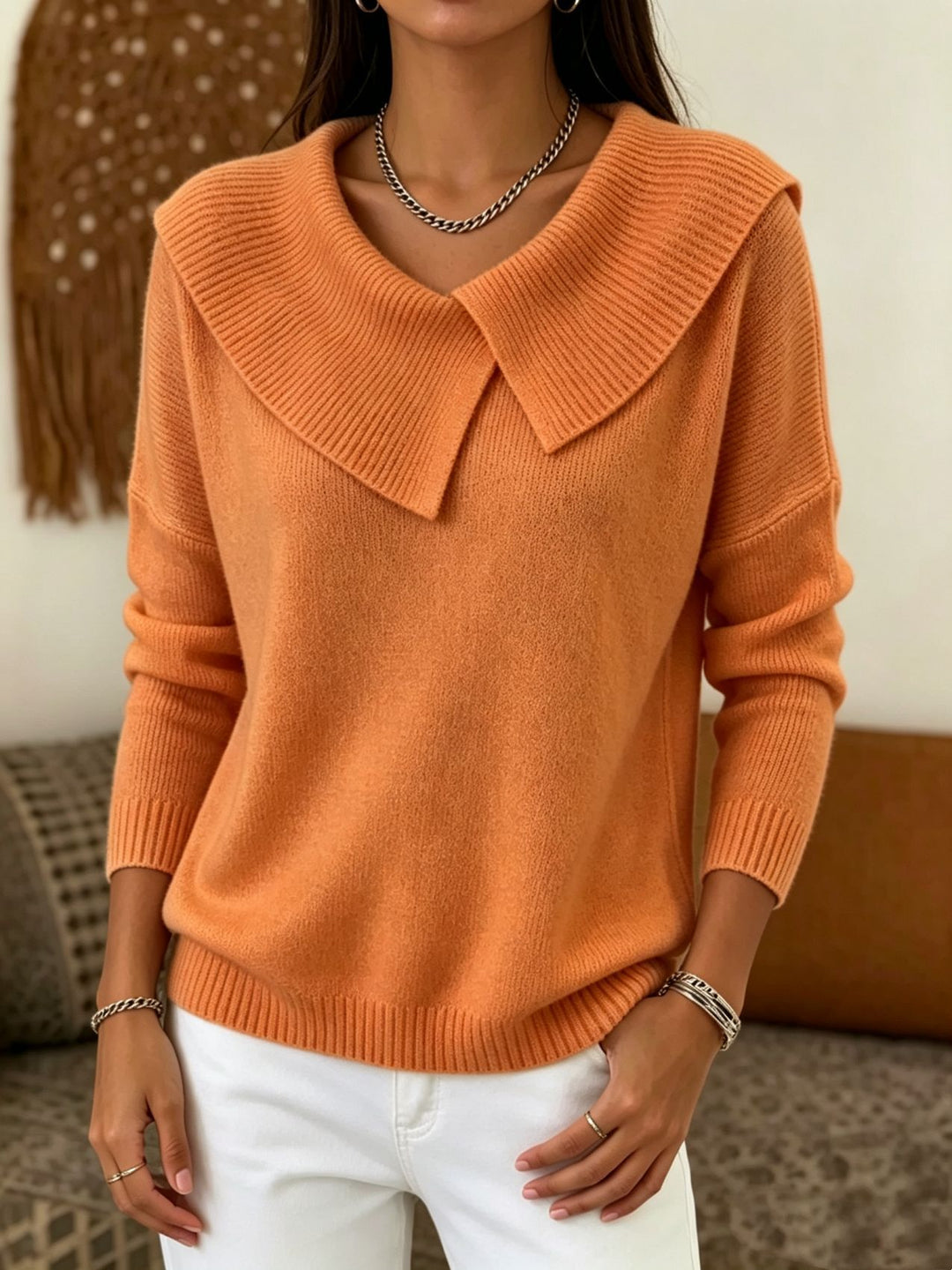 Damen Oversized Rollkragenpullover mit asymmetrischem Schalkragen Shop Nory