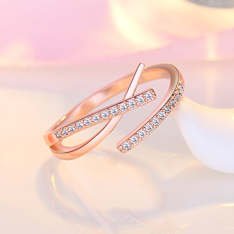 Damen Offener Ring mit funkelnden Zirkonia-Akzenten Shop Nory