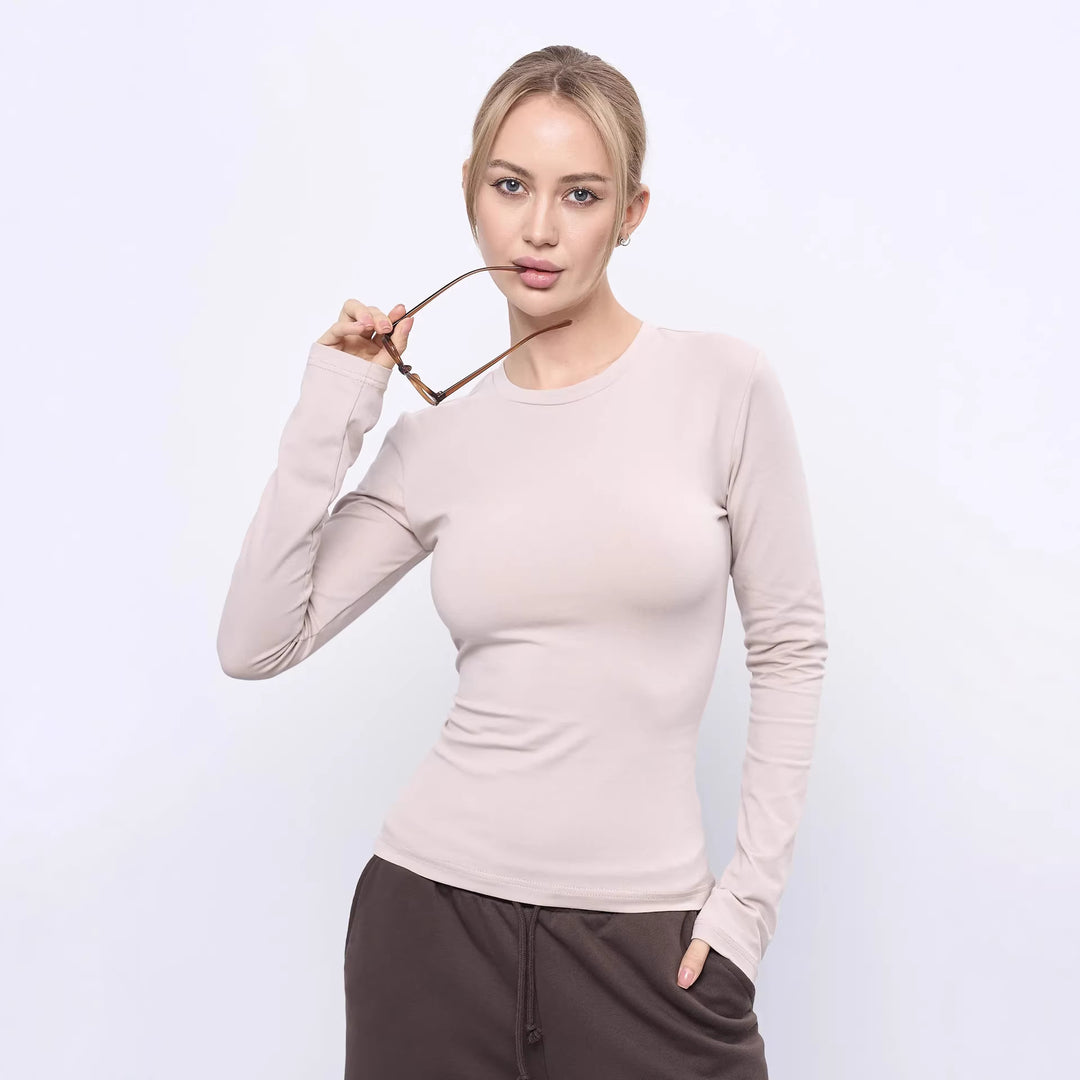 Damen Enganliegendes Langarmshirt Shop Nory