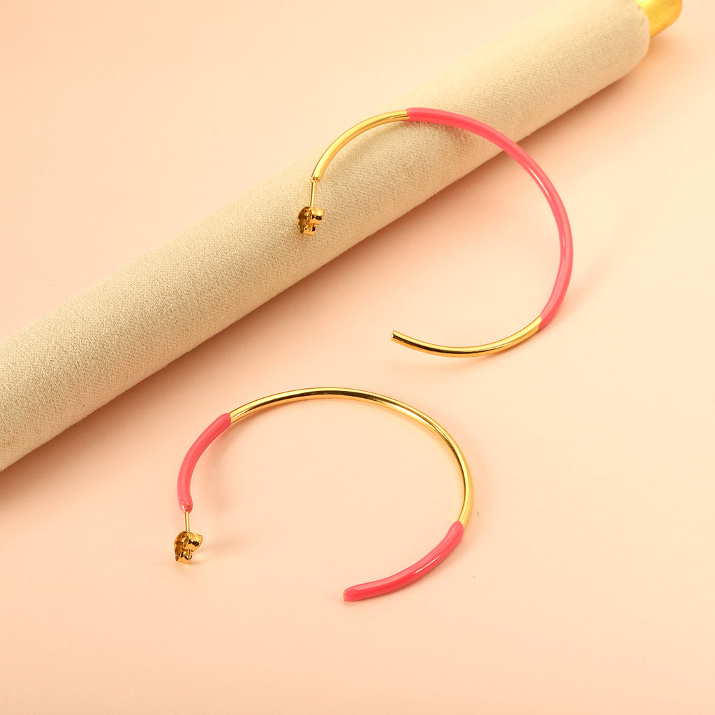 Damen Creolen mit goldplattierter und blaue Verschönerung Shop Nory