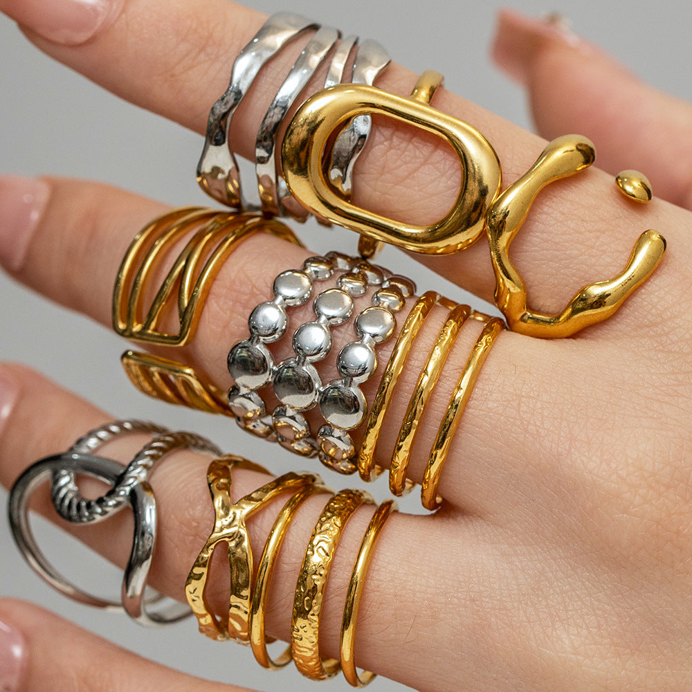 Damen Offener Ring mit modernem, floralem Design und hypoallergenen Eigenschaften Shop Nory