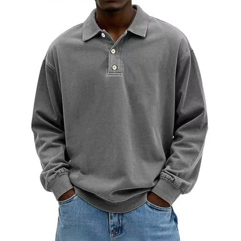 Herren Oversize Langarm Polo aus Baumwollmix Shop Nory