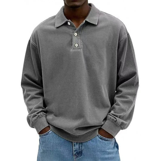 Herren Oversize Langarm Polo aus Baumwollmix Shop Nory
