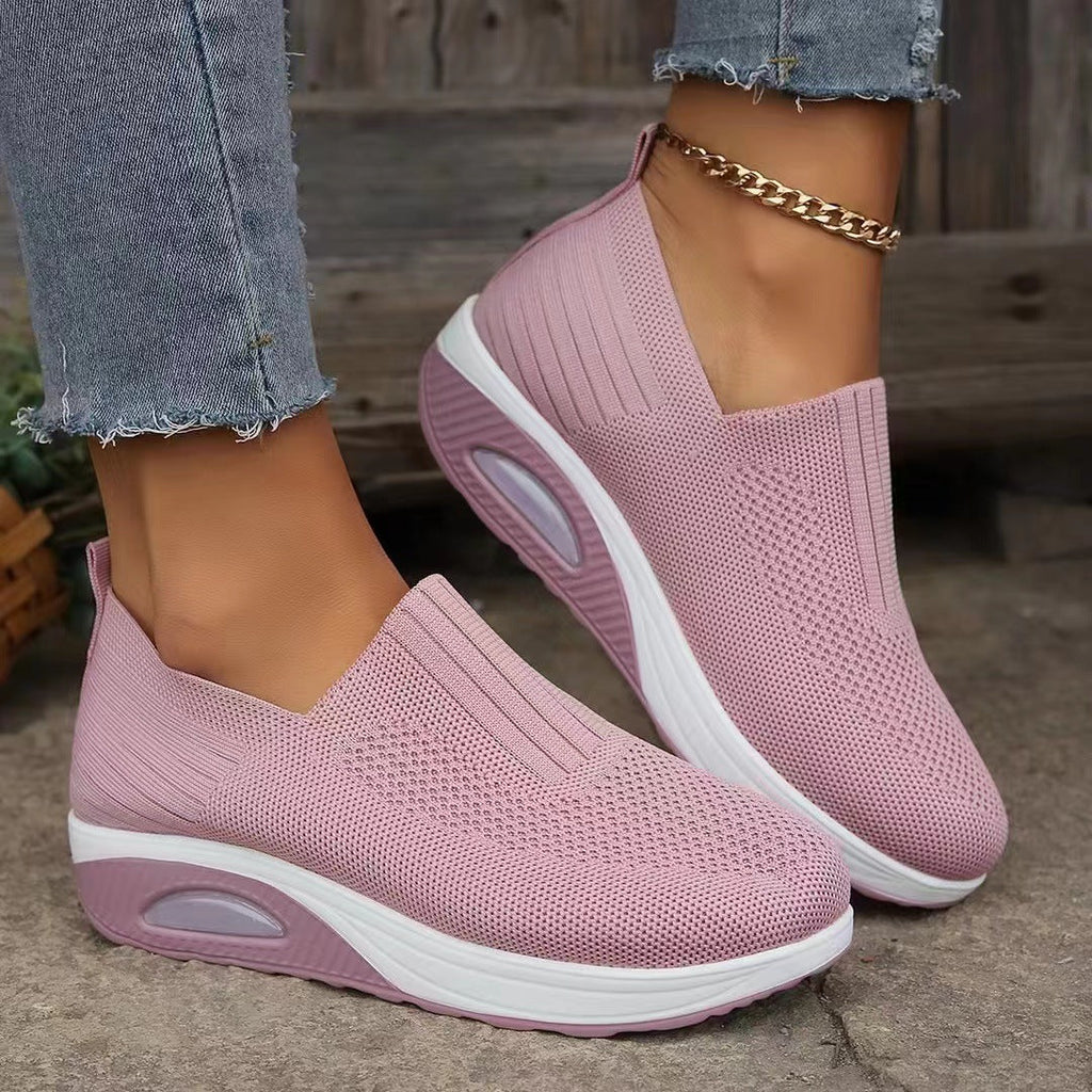 Damen atmungsaktive Slip-On Sneakers mit elastischem Obermaterial