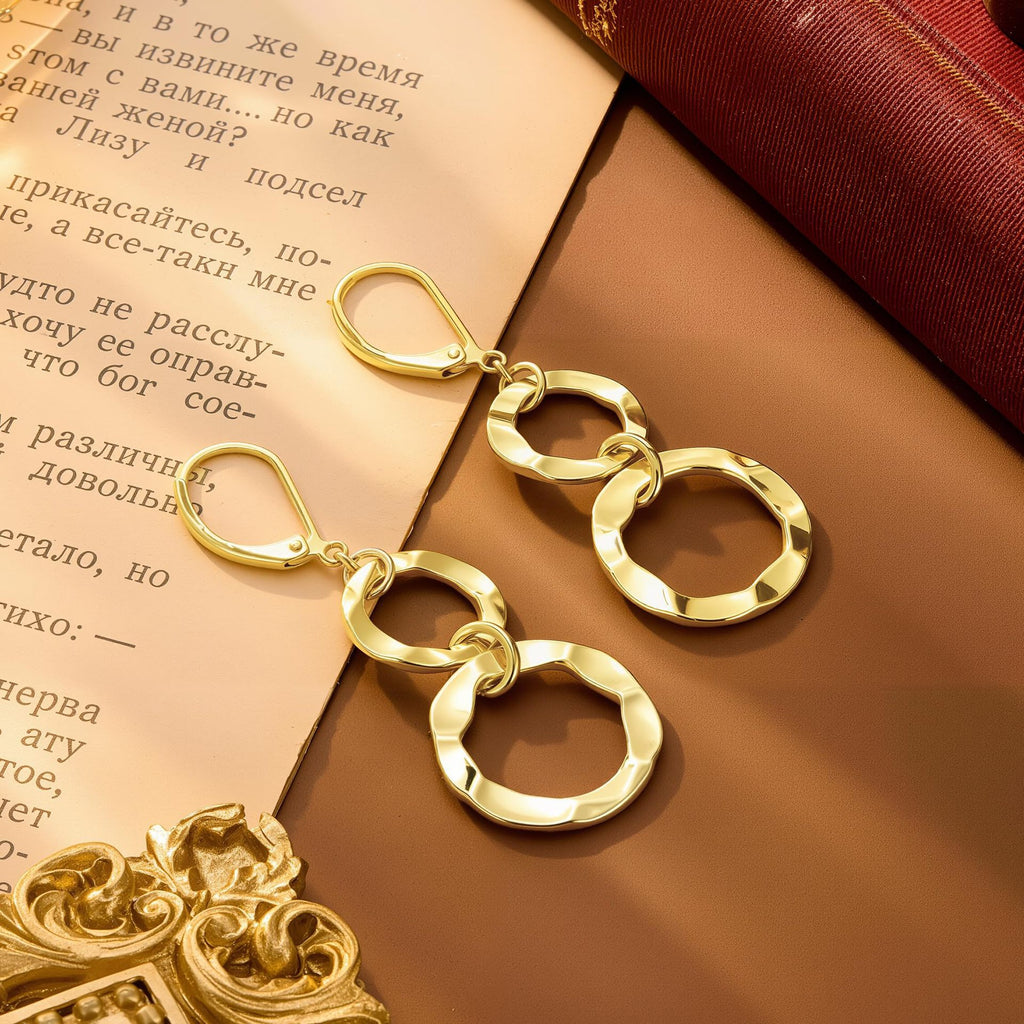 Damen Ohrhänger mit doppeltem Ringdesign und elegantem Glitzereffekt Shop Nory