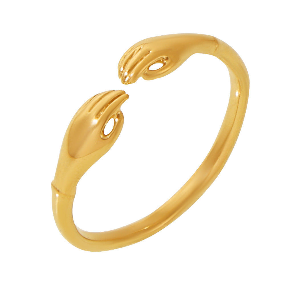 Damen Offener Armreif mit Handdesign aus hochwertigem Edelstahl Shop Nory