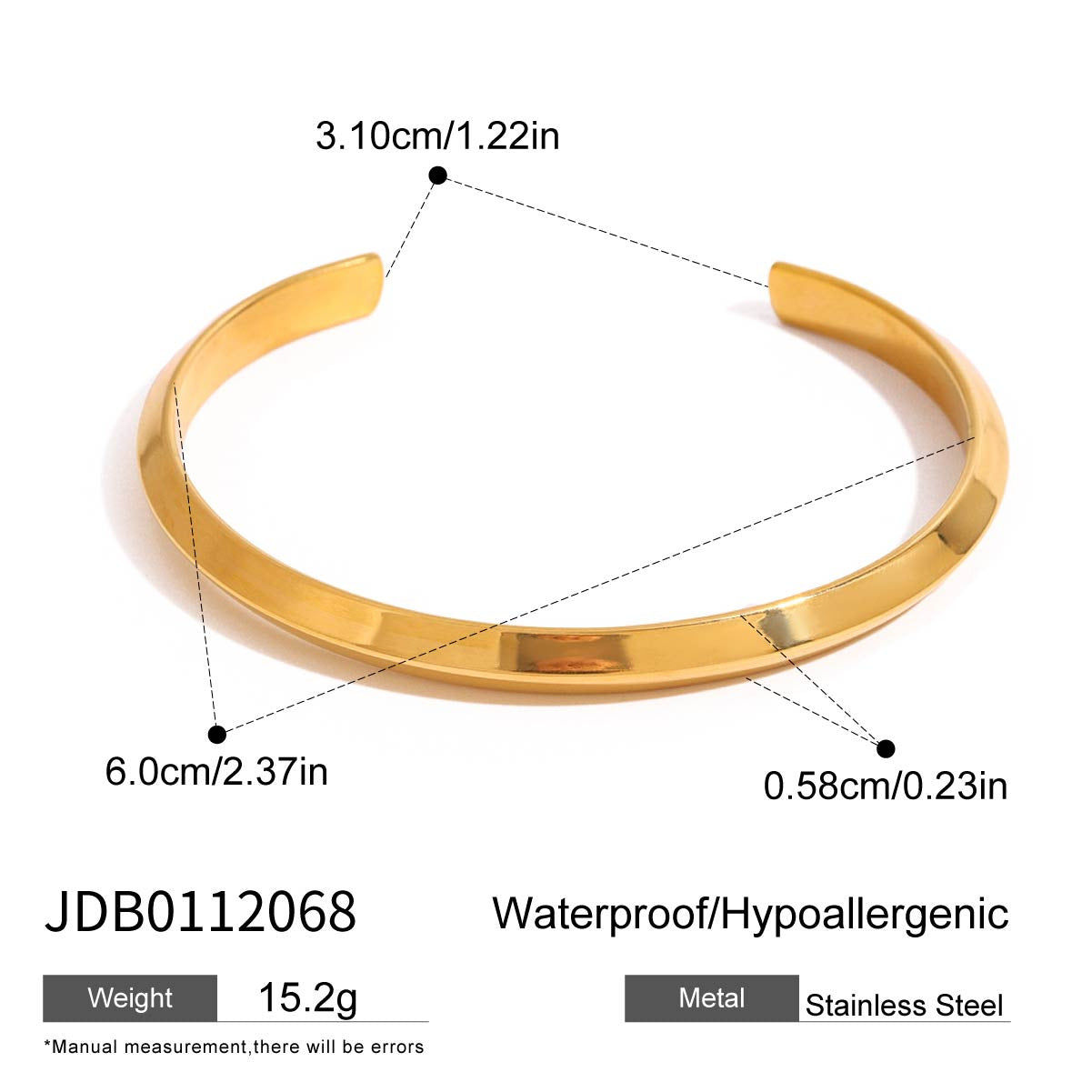 Damen Offenes Armband aus hypoallergenem Edelstahl mit elegantem Design Shop Nory