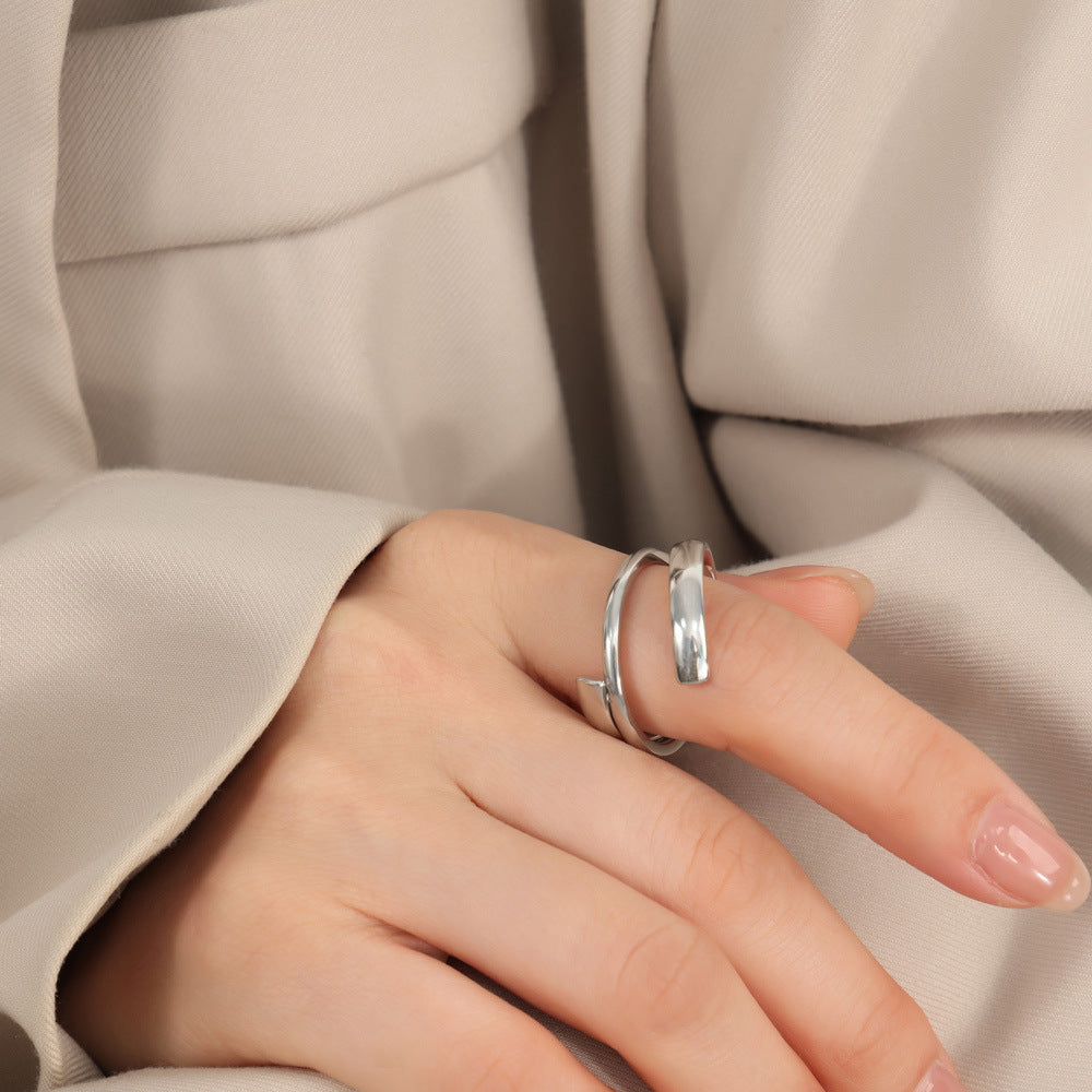 Damen Offener Ring mit modernem, geschwungenem Design Shop Nory