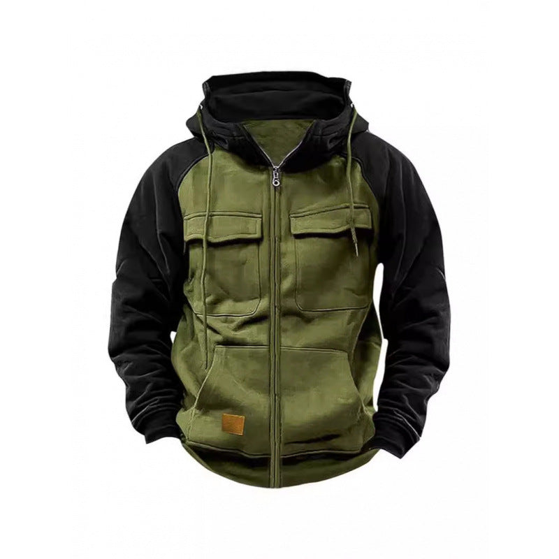 Herren Kapuzenjacke mit Cargo-Taschen und durchgehendem Reißverschluss Shop Nory