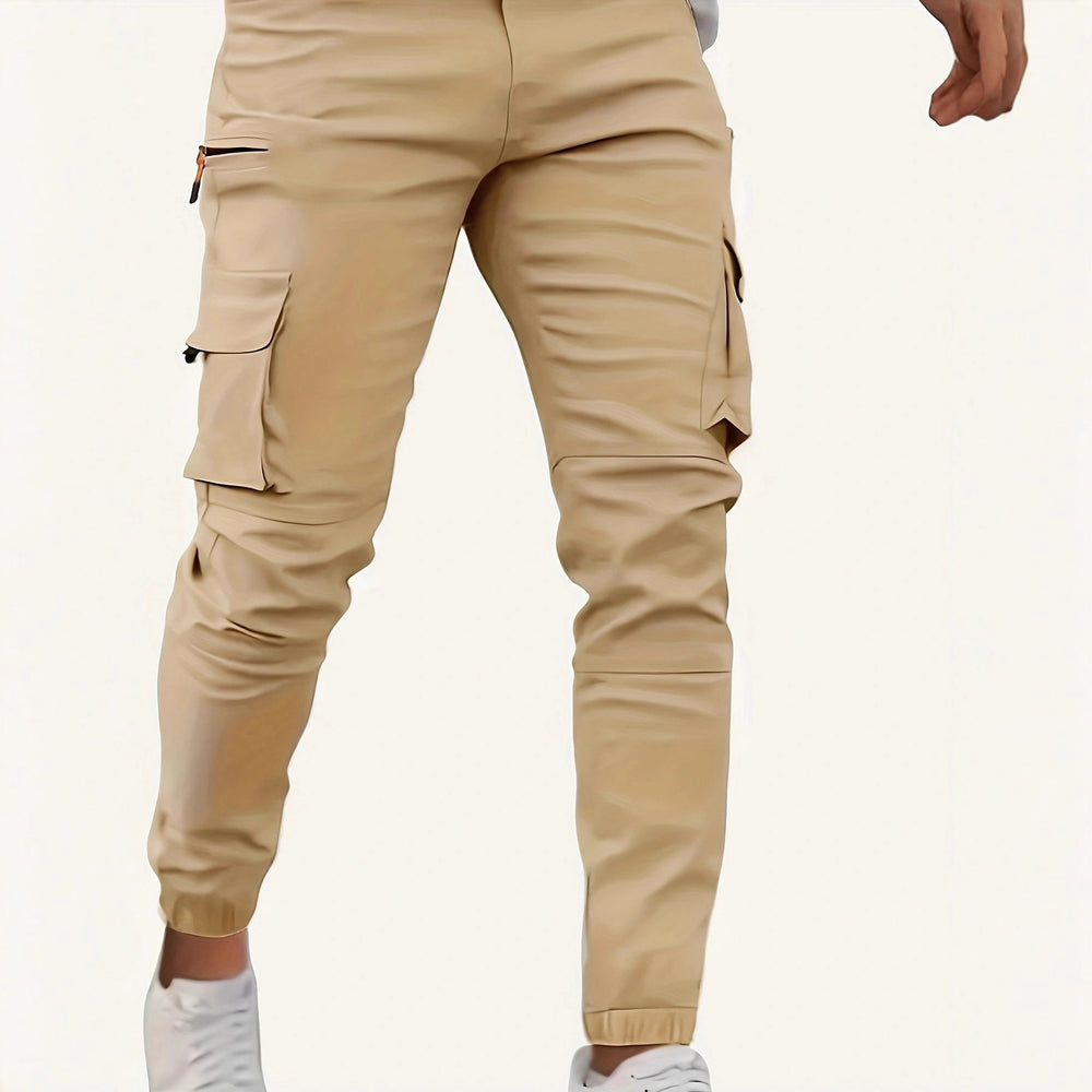 Herren Tapered Cargo-Jogginghose mit Reißverschluss- und Klappentaschen Shop Nory